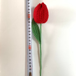 チューリップ　２本入りラッピング　編みぐるみ　枯れない花　かぎ針編み　プレゼント　受注製作 9枚目の画像