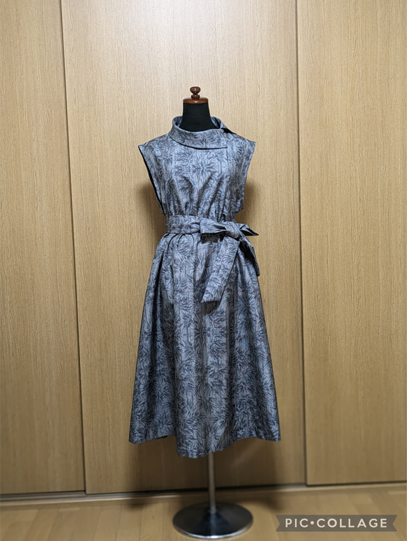 着物リメイク ワンピース 大島紬 L−LL ワンピース さらあお 通販