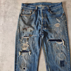 usa製 リーバイス 501 ビンテージ ダメージデニム グランジ w33 リーバイス 501 ビンテージ usa製 ダメージ パッチワーク