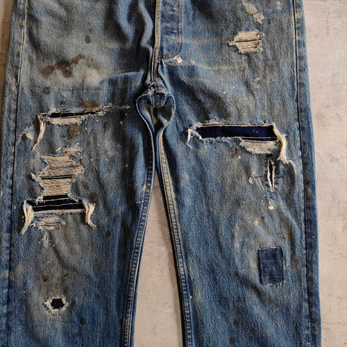 Levi’s 501 USA製 ダメージ グランジ W33 クラッシュデニム usa製 リーバイス 501 ビンテージ ダメージデニム グランジ w33