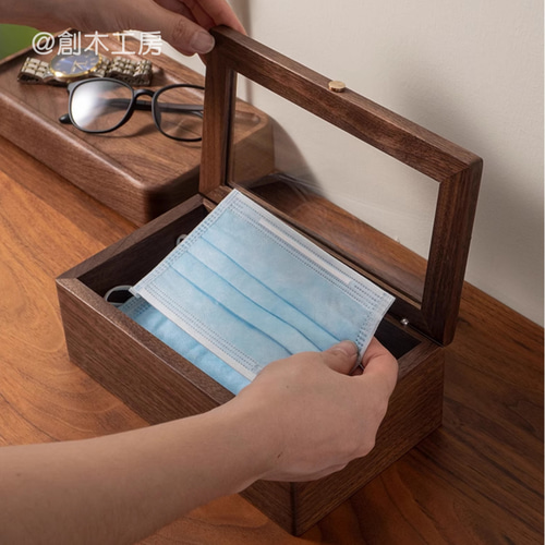 木製デスク収納 隙間収納 大容量 小物入れ ガラスケース コレクション