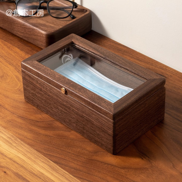 木製デスク収納 隙間収納 大容量 小物入れ ガラスケース コレクション