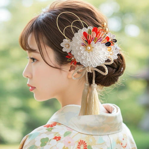 和装美を引き立てる 成人式 七五三 結婚式 髪飾り【レトロ