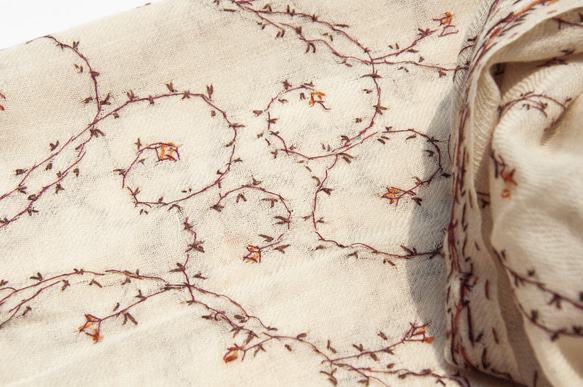 カシミア カシミア/カシミア スカーフ/ピュア ウール スカーフ ショール/リング ベルベット ショール 刺繍入り フラワー メ 14枚目の画像