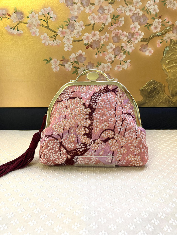 [京都西陣織] 満開の桜文様の小物入れ　Sサイズ 6枚目の画像