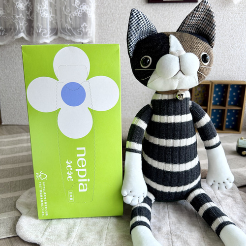 【お客】猫ちゃん　ぬいぐるみ♡ 再販 》【 三毛ねこちゃん❗️】靴下ぬいぐるみ ぬいぐるみ art