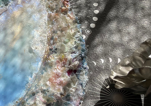 アクリリックブロック & テクスチャーアート ( 月のカケラ - 星降る夜に...下弦 - ) 3枚目の画像
