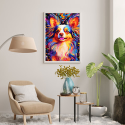【Heavenly Life（天ノ国） - パピヨン犬 No.1】アートポスター 犬の絵 犬の絵画 7枚目の画像