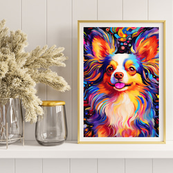 【Heavenly Life（天ノ国） - パピヨン犬 No.1】アートポスター 犬の絵 犬の絵画 8枚目の画像