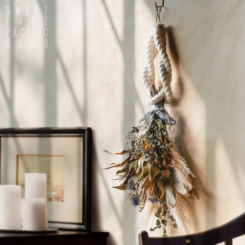 バリ製 フラワーハンガー✾タッセル付き飾り物 バリ製 フラワー