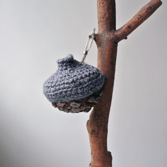 【藍灰麻繩編織松果花器】乾燥花 / 橡果 / 自然素材 第5張的照片