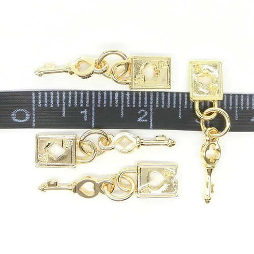 4個】トランプと鍵のセットチャーム K16GPゴールド スペード