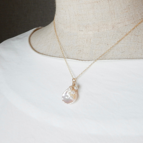値下げました！淡水パール花びらネックレス 楽天市場】桜の花びら ネックレス 18K レディース ローズ