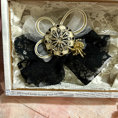458»◤完売致しました。◢ 髪飾りandコサージュ*インド刺繍リボン