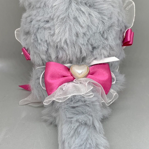 着ぐるみ ぬい服 10cm グレー ピンク 猫耳 ネコ耳 ぬいぐるみ ジーナ