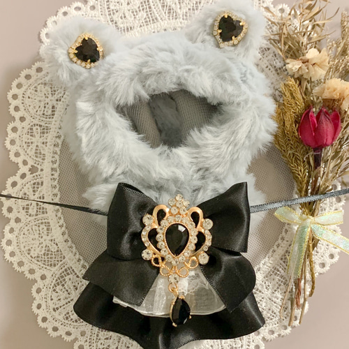 【2点セット】10-14cm ぬいぐるみ　着ぐるみ　ぬい服　ねこ　猫　レース 2点セット】10-14cm ぬいぐるみ用 着ぐるみ ぬい服 ねこ - メルカリ