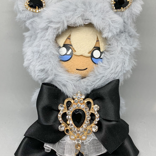 ぬいぐるみ 着ぐるみ ぬい服 10cm グレー 猫耳 ぬいぐるみ