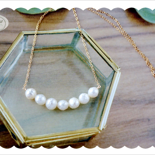 ✿超美品※淡水パール 7連ネックレス シルバー留め具