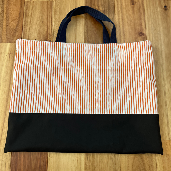 北欧　ストライプ　ハンドメイド　レッスンバッグ　男の子　入学　入園　セット　上履 送料無料♡ストライプ柄のレッスンバッグと上靴入れ 幼稚園園