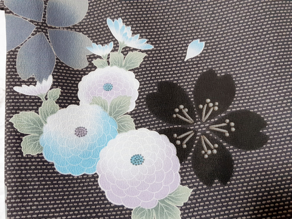 【少しトール】ワンタッチ着物　くらわん着物　洗える着物リメイク　萬寿菊桜模様　 7枚目の画像