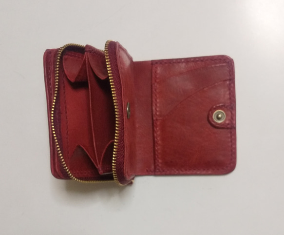 ハンドメイドコンパクト二つ折り財布―21 4枚目の画像