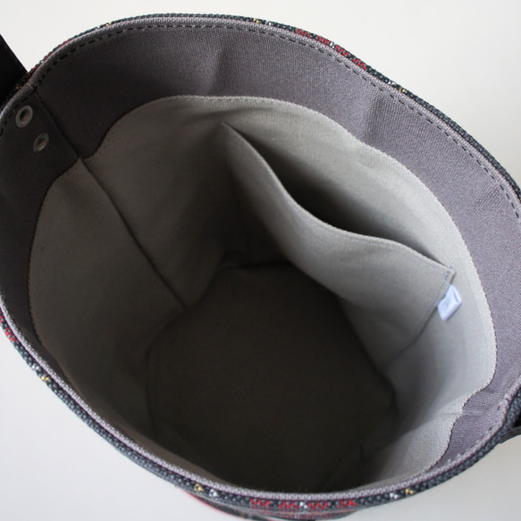 bucketbag 【gray check×black leather】 5枚目の画像