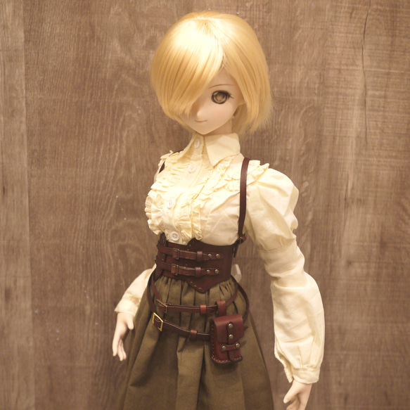[受注生産] 1/3ドール ベルトポーチ 本革 1枚目の画像