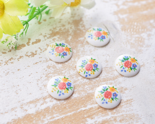 ハンドメイド ボタンカボション花モチーフ　⑥ 8919b00368af04e2a2c016ba66b9d8