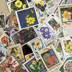113・海外切手　花・植物セット　50枚　切手　コレクション　ヴィンテージ　海外 4枚目の画像