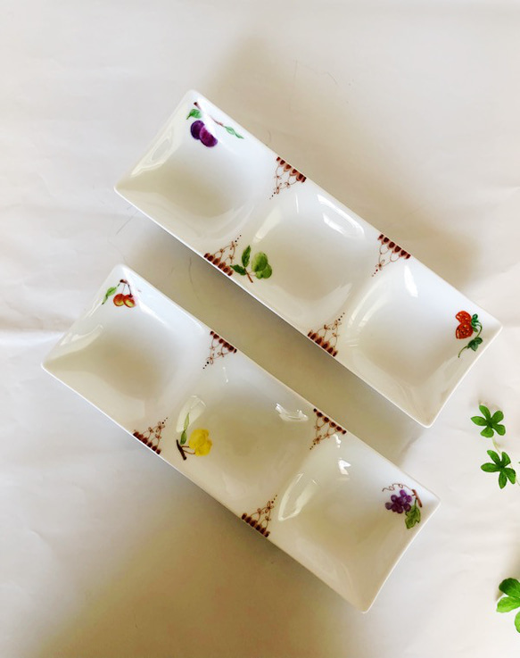 フルーツと淵飾りの３品盛りプレート/プルーン・洋ナシ・イチゴ 6枚目の画像