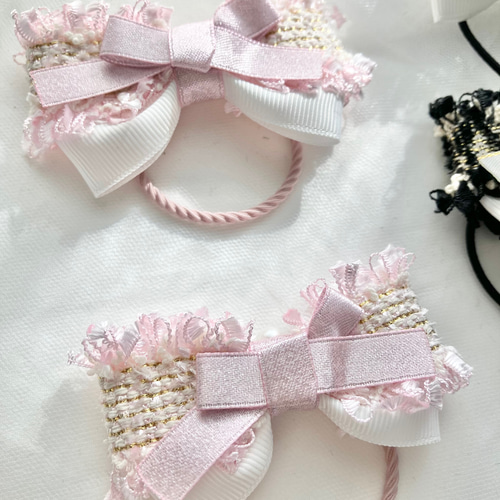 キャンディハーツ フリルリボン  ヘアゴム キャンディハーツ フリルリボン ヘアゴム