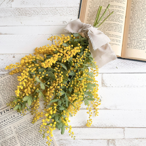 フレッシュミモザとユーカリのスワッグ＊サイズアップ可 スワッグ