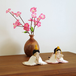 【yuj - süß line】ちいさな編みぐるみのお雛様　ひな人形　ひな祭り　桃の節句　季節の飾りもの 8枚目の画像
