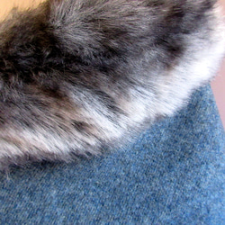 生態毛皮閃亮貓咪手提包*灰色羊毛 第6張的照片