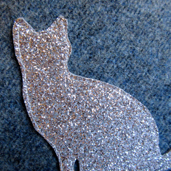 生態毛皮閃亮貓咪手提包*灰色羊毛 第3張的照片