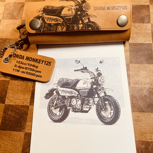 モンキー125 オリジナルレザー3連キーケース キーケース スタジオ