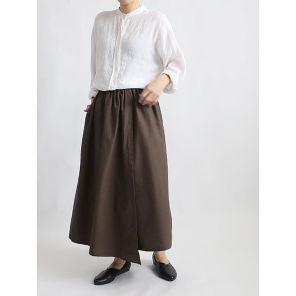 ＊初夏ＳＡＬＥ　４色　変形 フラップ 巻き スカート　贅沢 重ねデザイン　上質ベビーキャンバスコットン　４色 12枚目の画像