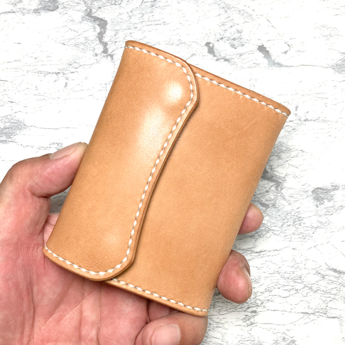 飴色に育てる楽しみ|栃木レザー 三つ折り財布 本革 ミニ財布