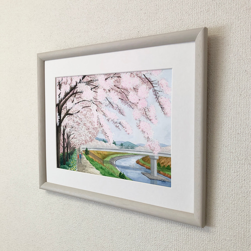 【桜花爛漫】アクリル画 F3 風景画 絵画 桜花爛漫】アクリル画 F3 風景画 絵画