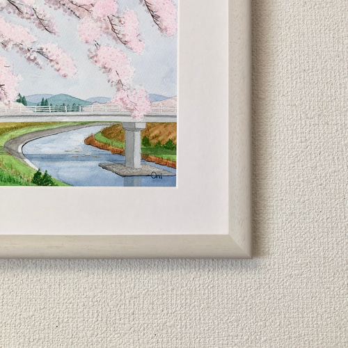 春爛漫01」透明水彩画 原画 風景画 額縁付 F4サイズ 絵画 Oni 春爛漫01」透明水彩画 原画 風景画 額縁付 F4サイズ 絵画 Oni