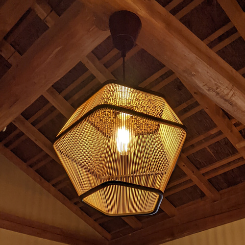 駿河竹細工 五角形の灯り ペンダントライト シーリングライト 天井照明