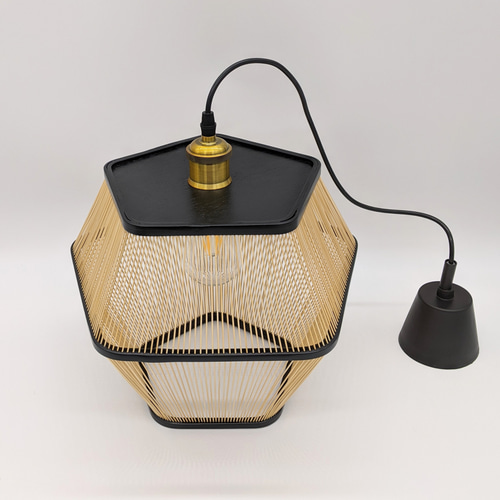 駿河竹細工 五角形の灯り ペンダントライト シーリングライト 天井照明