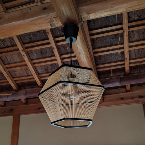 シーリングライト・天井照明 Retro - Modern Pendant Light 駿河竹細工 五角形の灯り ペンダントライト シーリングライト 天井照明