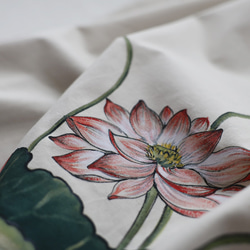 母の日ＳＡＬＥ　手描きART　和画衣　清らかに咲く蓮　ワンピース　ゆったり　ジャンパースカート　B78A 3枚目の画像