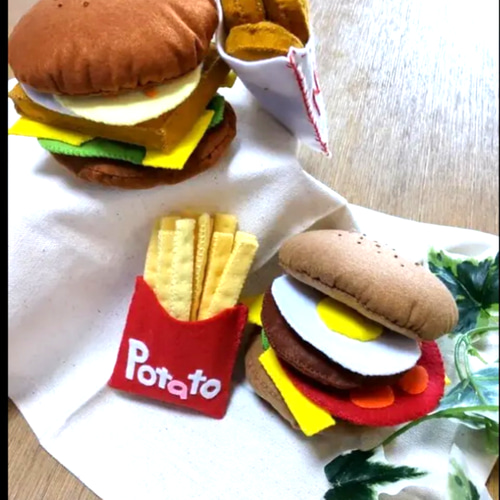 フェルトままごと ハンバーガーセット おもちゃ・人形 maruko