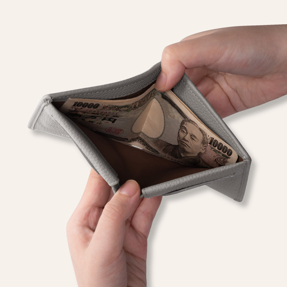二つ折り財布 シュリンクカーフレザー COPM02 7枚目の画像