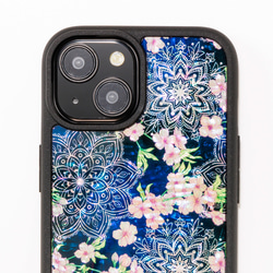 相容於 iPhone 17 ☆ 天然貝殼珍珠母貝鑲嵌藝術 [相容於 iPhone/Galaxy] 夜櫻 | 高品質手機殼 Mag 第4張的照片