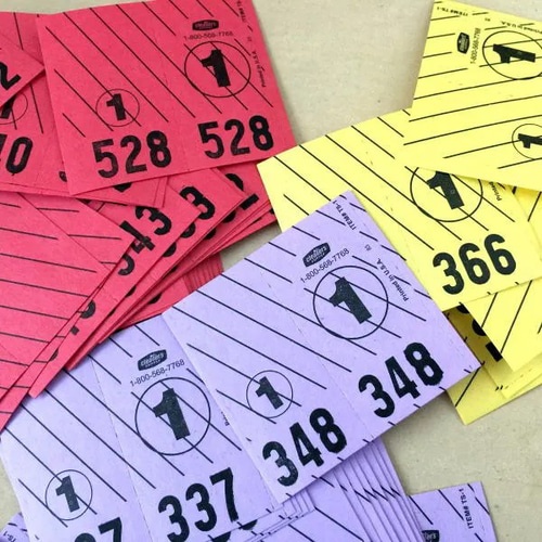 083・クリーニングナンバータグ100枚 コラージュ 海外紙もの チケット