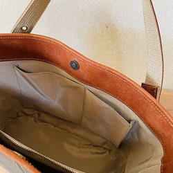 【オーダーメイド】色の組み合わせ自由　　革と帆布のオリジナルトートバッグ 8枚目の画像