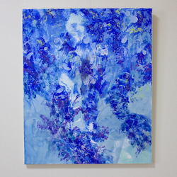永井雅人絵画作品 「Textures Blue No.4」和のテイスト　カラー作品　美品未使用　ホテル仕様　個展出品作品 2枚目の画像